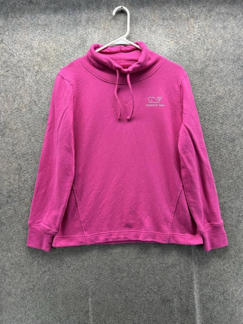 Vineyard Vines Sweatshirt Womens XS Pink Fleece Cowl Neck Logo Pullover Top